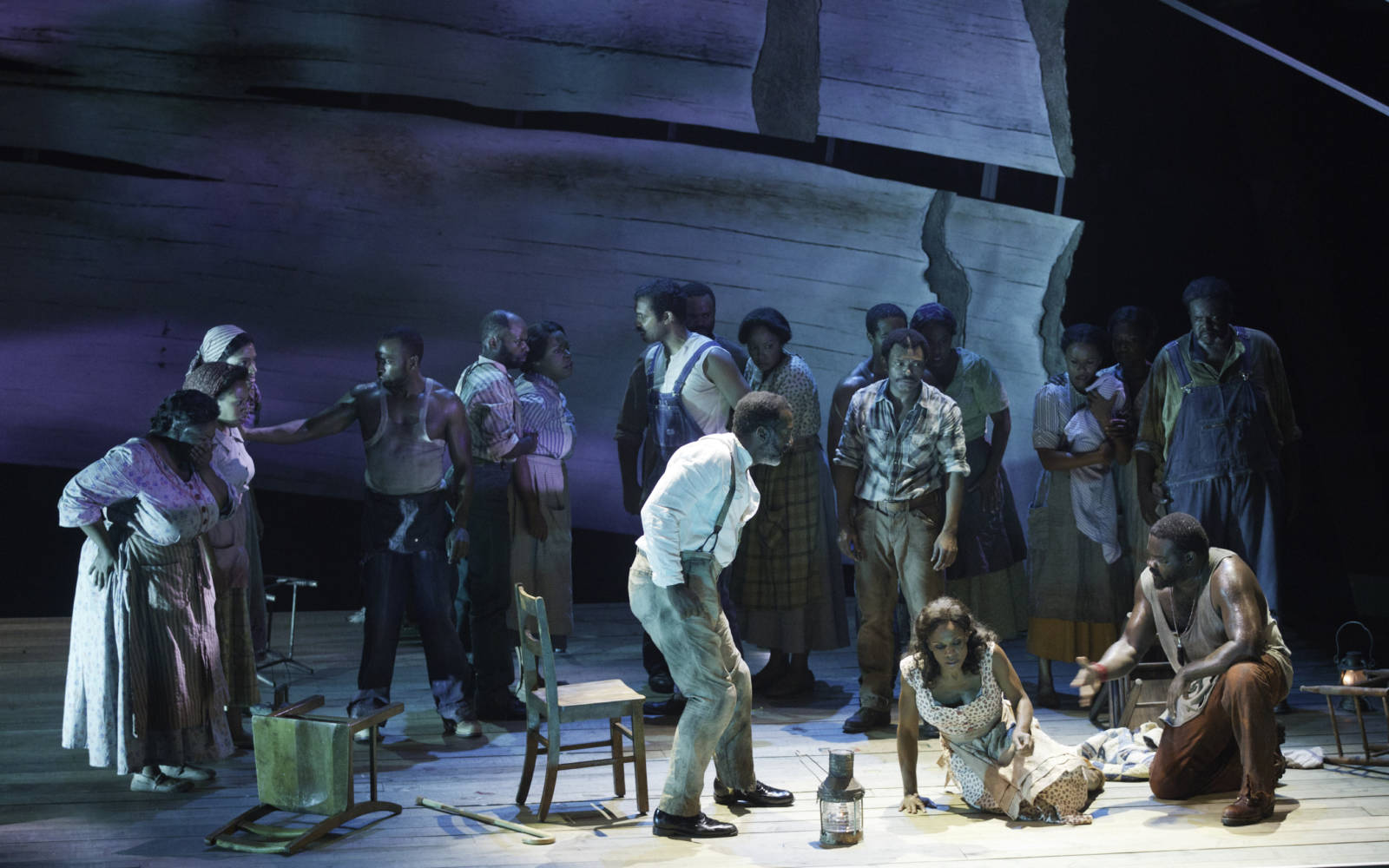 in foreground Norm Lewis, Audra McDonald, and Phillip Boykin. Photo Michael J. Lutch